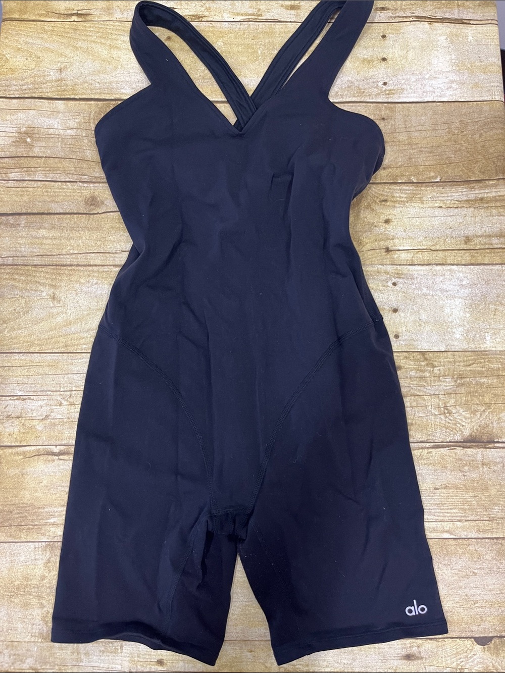 ALO Yoga Black One-Piece cross back Athletic Romper size S
